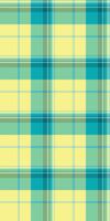 Vibrant yellow and teal plaid pattern. Perfect for textile design, website backgrounds, or crafting projects. This cheerful, seamless texture evokes feelings of freshness and summer. vector