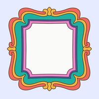 Wavy rainbow frame with thick outlines and smooth curves, ideal for decoration or bold artwork. vector
