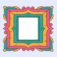 Modern neon color frame with turquoise highlight, great for decoration or vibrant border design. vector