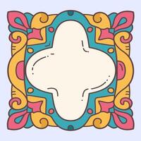 Decorative cutout frame with pastel tones and ornate form, great for decoration or formal design. vector
