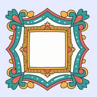 Decorative colorful frame with red and blue accents, great for digital content or border decoration.Frame vector