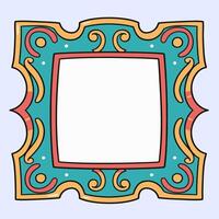 Curved edge blue frame with subtle classic style, perfect for decoration or digital art layout. vector