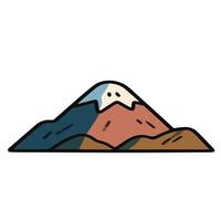 Stylized Mountain Illustration with Snowcap and Brown Base. vector