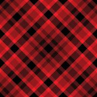Intense red and black plaid pattern. A bold, geometric textile design perfect for fashion, web design, or packaging. vector