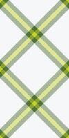 Reel fabric tartan, group pattern textile texture. Curved check plaid seamless background in lime and white colors. vector