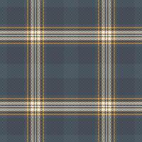 Stylish blue, white, and mustard yellow plaid pattern. Perfect for textile designs, apparel, or website backgrounds. This seamless texture evokes feelings of warmth and sophistication. vector