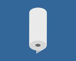 Clean minimalist illustration of a roll of paper against a blue background. Perfect for concepts of new beginnings, fresh starts, or simple solutions. vector