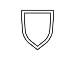 A minimalist line drawing of a classic shield. Represents protection, security, and safety. Perfect for symbolizing defense, strength or online security. vector