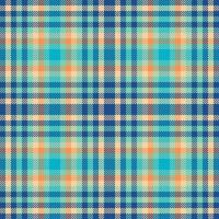 Vibrant teal, peach, and navy plaid pattern. Perfect for textile design, fashion, website backgrounds, or stationery. This seamless texture offers a fresh, summery feel with a classic check design. vector