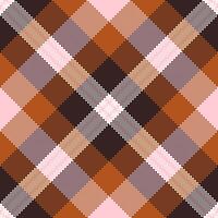 Stylish autumnal plaid pattern in warm browns, pinks creams. Perfect for textile design, fall fashion, wrapping paper, or seasonal branding. vector