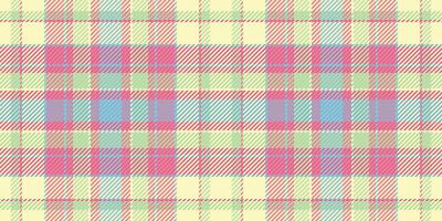 Pastel plaid pattern in soft pink, light blue, and lime green on a pale yellow background. Ideal for textile design, springsummer themes, feminine branding, and crafting projects. vector
