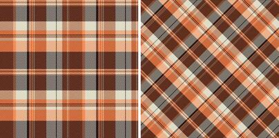 Pattern fabric plaid of seamless textile tartan with a texture background check. Set in earth colors. Cozy living room ideas. vector