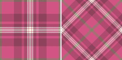 Two stylish pink and mauve plaid patterns. Perfect for textile design, fashion, wrapping paper, or website backgrounds. A versatile, modern take on classic woven textures. vector