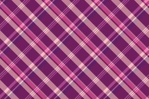 Woven check texture, jersey background tartan plaid. Grid fabric pattern seamless textile in pink and light colors. vector