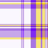 Modern plaid pattern in vibrant purple, yellow, and white. Suits backgrounds, textiles, design, and crafts. Adds a cheerful, structured vibe. Versatile for prints. vector