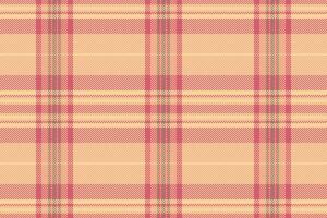 Pixelated plaid pattern. A digital, textured fabric with crossing lines in pink, tan, and green, evoking a retro or vintage aesthetic. Great for backgrounds or textile design. vector