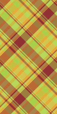 Vibrant diagonal plaid pattern in lime green, orange, and maroon. Perfect for textile design, website backgrounds, or fashion projects.