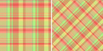 Charming tartan patterns one traditional, the other diagonal. Warm earthy tones mixed with vibrant accents. Ideal for textile, wallpaper, or design projects. vector