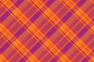 Scrap plaid check, close up textile seamless tartan. Paper background fabric texture pattern in red and orange colors. vector