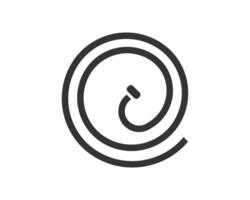 Coiled hose icon. A simple, minimalist graphic of a garden or water hose wound in a spiral. Perfect for irrigation, gardening, or cleaning concepts. Use for logos or designs. vector