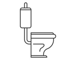 Modern line art depicting a toilet. Clean, minimalist style suitable for web design, infographics, or architectural plans. Symbol of sanitation and plumbing systems. vector