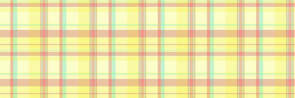 Chequered check tartan background, performance texture plaid textile. Eps fabric pattern seamless in lemon chiffon and yellow colors. vector
