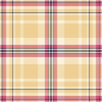 Creamy beige, pink, and navy plaid pattern. Seamless textile texture ideal for fashion, home decor, and web design. Elegant and versatile, evoking warmth and comfort. vector