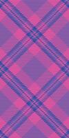 Domestic seamless texture tartan, repetition background pattern fabric. Cultural check textile plaid in pink and blue colors. vector