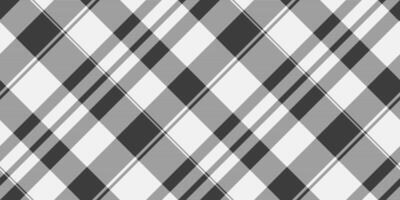 Classic gray and white plaid pattern. Seamless diagonal lines create a timeless textile texture. Ideal for backgrounds, apparel design, or digital layouts. vector