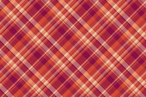 Hippy pattern check , home background fabric plaid. Comfortable tartan seamless texture textile in red and orange colors. vector