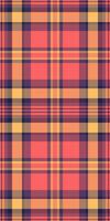 Vibrant coral and gold plaid textile pattern. Perfect for fashion, home decor, or web design projects. vector