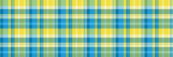 Magazine background plaid check, comfortable pattern tartan seamless. Kilt textile fabric texture in cyan and yellow colors. vector
