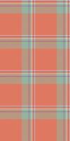 Vibrant coral, mint, and taupe plaid pattern. Perfect for textile design, fashion, or website backgrounds. vector