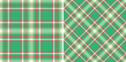 Two vibrant green plaid patterns, perfect for festive designs or apparel. Classic and modern styles offer versatility. Ideal for backgrounds, textures, and seasonal projects. vector