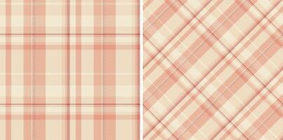 Elegant peach and cream plaid patterns. Perfect for textile design, packaging, or website backgrounds. This versatile image evokes feelings of warmth and sophistication. vector