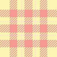 Delightful pastel pink and yellow gingham pattern, perfect for backgrounds, textiles, or packaging. Its soft colors evoke feelings of warmth and spring. vector