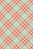 Elegant pastel plaid pattern in coral, beige, and mint green. Perfect for textile design, website backgrounds, or fashion projects. vector