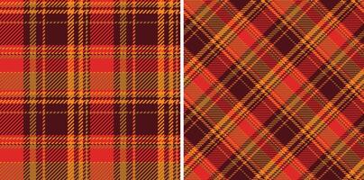 Pattern textile background of check plaid fabric with a tartan texture seamless. Set in halloween colors. Modern duvet covers for the bedroom. vector