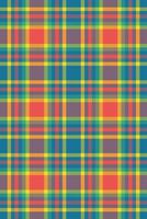 Panjabi tartan check, warm fabric textile seamless. Birthday background pattern plaid texture in cyan and red colors. vector