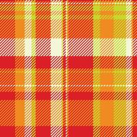 Vibrant red, orange, and yellow plaid pattern. Perfect for textile design, fallthemed projects, or adding a touch of warmth to your designs. vector