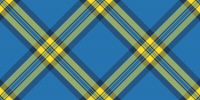 Vibrant blue and yellow plaid pattern. A bold, geometric textile design ideal for backgrounds, fashion, or web design. vector