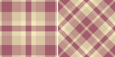 Elegant duo of beige and burgundy plaid patterns. Perfect for textile design, apparel, or autumnal branding. vector