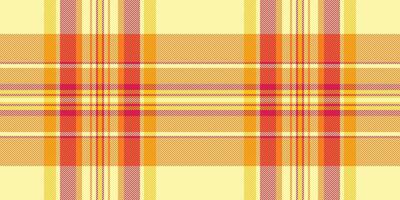Vibrant yellow, orange, and red plaid pattern. Perfect for textile design, website backgrounds, or fallthemed projects. This cheerful, seamless texture evokes warmth and happiness. vector