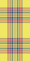 Outside tartan textile plaid, domestic fabric check pattern. Scrapbooking seamless background texture in yellow and blue colors. vector