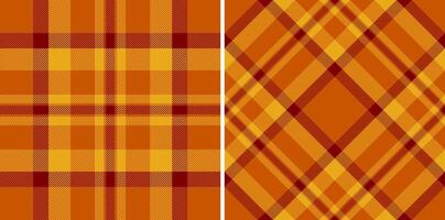 Warm, inviting textile patterns. Two variations of autumntoned plaidtartan designs. Perfect for seasonal backgrounds, fabric prints, or rustic designs. vector