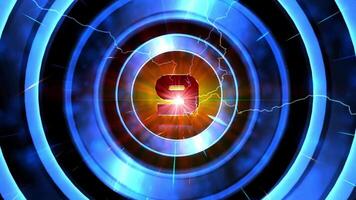 4k Electronic Circular Countdown Numbers Background video