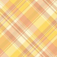 Mens shirt background fabric pattern, grunge seamless textile. Net check tartan texture plaid in orange and light colors. vector