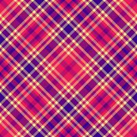 Vibrant pink, purple, and cream plaid pattern. Perfect for textile design, fashion, or web backgrounds. This seamless texture evokes warmth and style, ideal for creating autumnal or cheerful designs. vector
