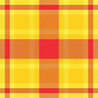 Vibrant herringbone plaid pattern in sunny yellow and fiery red. Perfect for textile design, website backgrounds, or fashion projects. This bold, energetic texture evokes warmth and optimism. vector