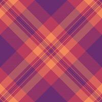 Vibrant autumnal plaid pattern in warm oranges and purples. Perfect for fallthemed designs, fashion textiles, or website backgrounds. vector